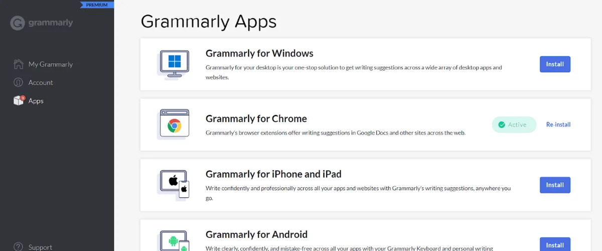Homepage Grammarly