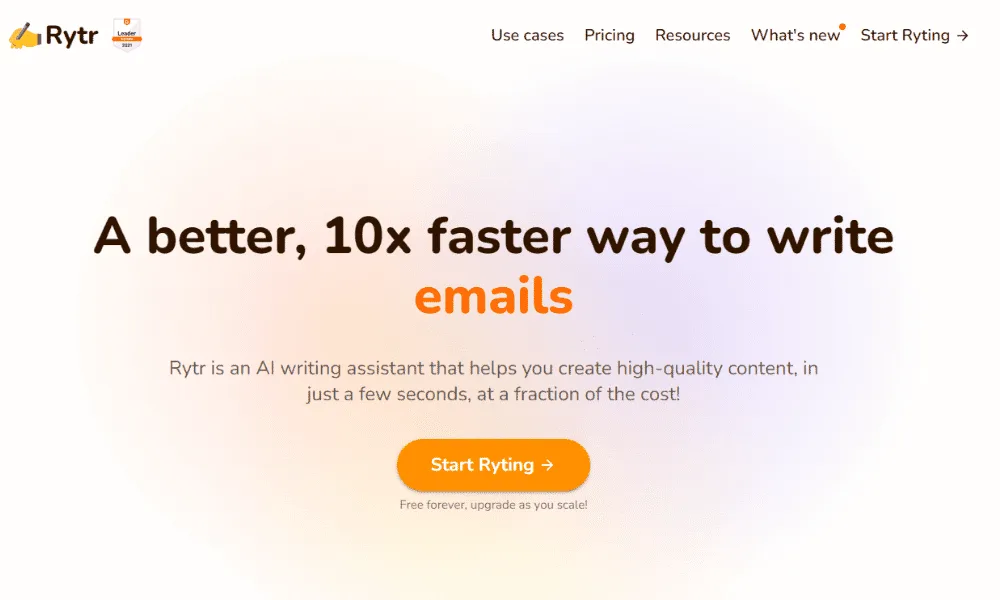 Homepage Rytr.me