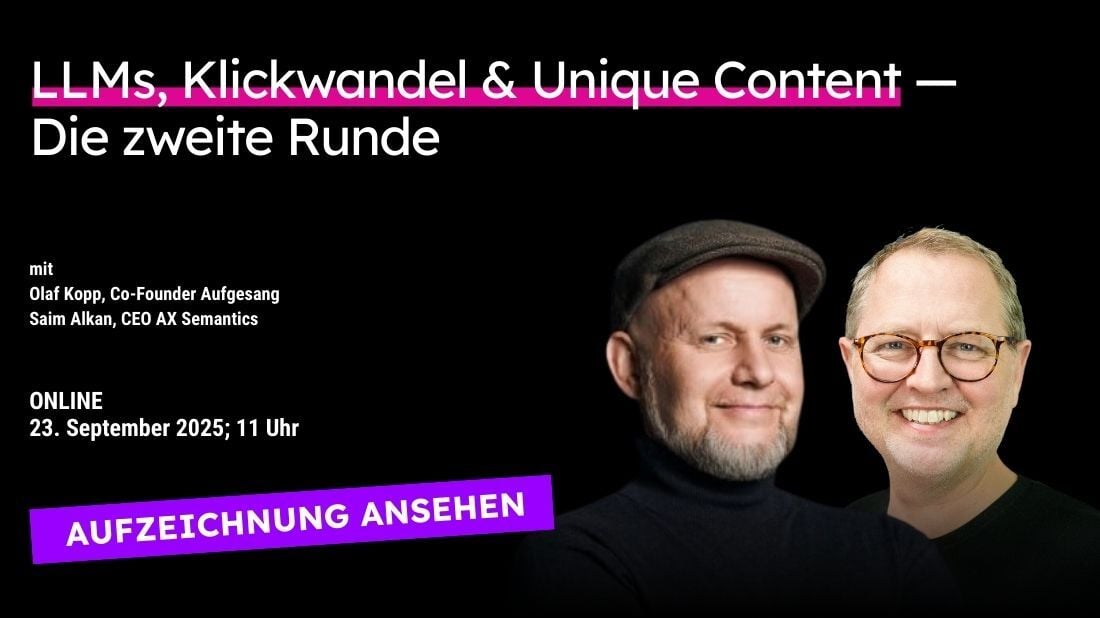 LLMS Klickwandel, Unique Content