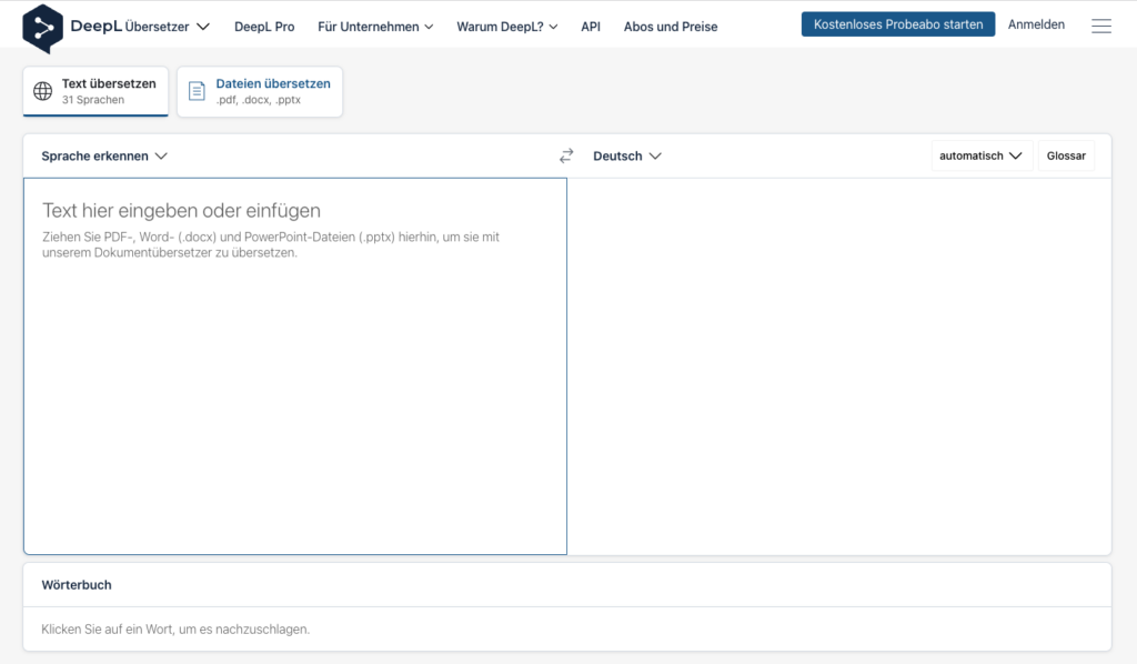 Deepl Website